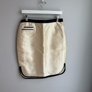 J. Crew Cream Pencil Skirt with Black Accents